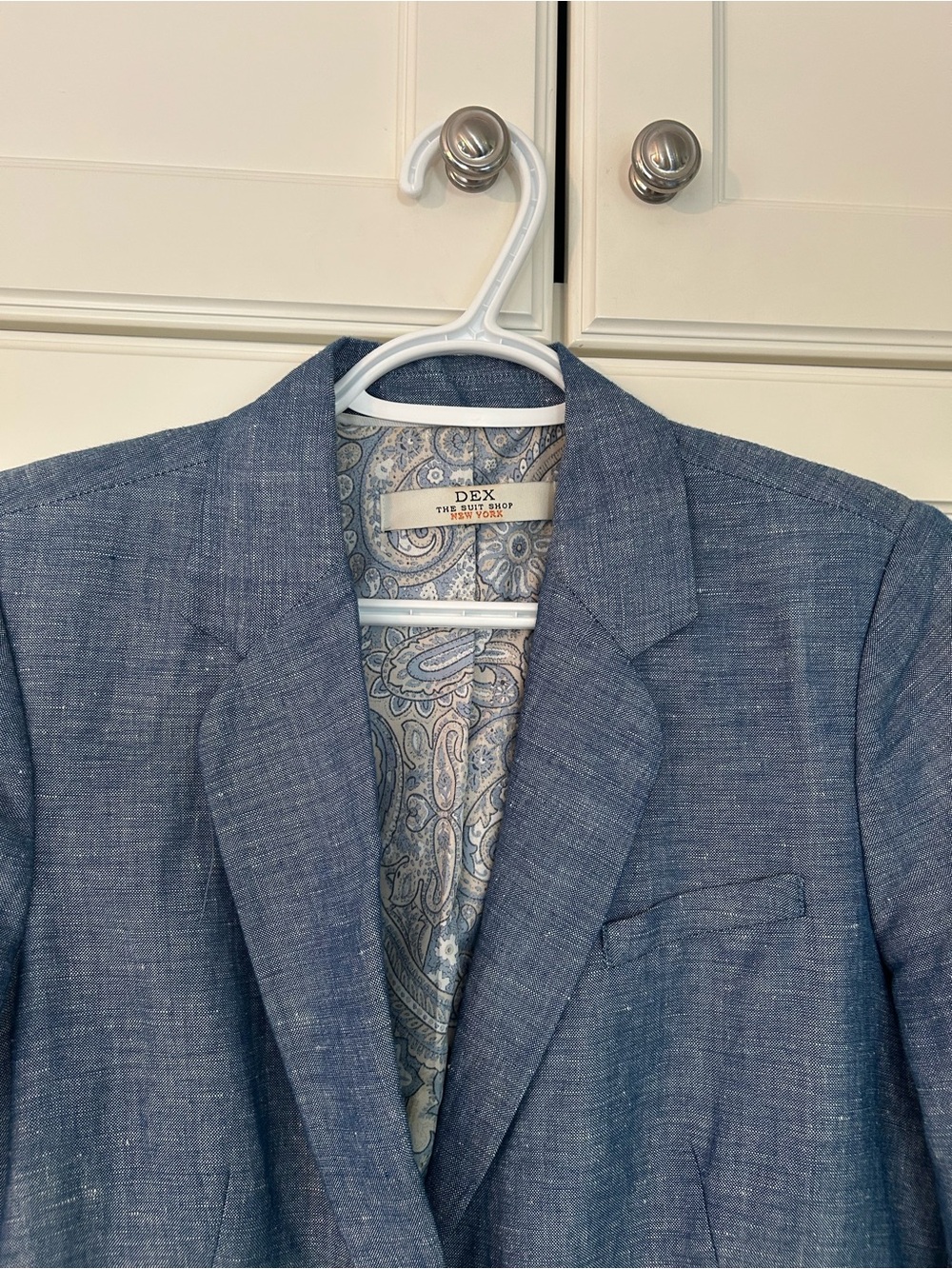 DEX Blue Linen-Blend Blazer
